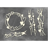 Набір Чипбордів Рамка із серцями 10х15 см #777, ТМ Фабрика декору