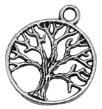 Металева прикраса "Дерево", античне срібло, розмір 24х20 мм, 1 шт