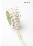 Стрічка - троянди від May Arts - Adhesive/Rosettes - Ivory, колір слонової кістки, 1,5см, 90 см