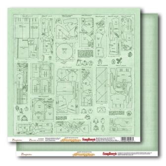 Бумага для скрапбукинга от Scrapberry's - Выкройки. Размеры в см.: 30х30. Плотность 180 гр/м, двусторонняя