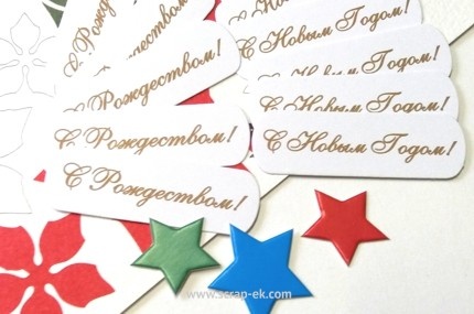 Высечки от Евгения Курдибановская ТМ -  "С Новым Годом", 10 шт