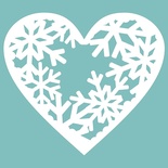 Чипборд від Вензелик - Серце засніжене, розмір: 47*53 мм