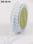 Лента GROSGRAIN /DIAGONAL STRIPES, цвет LIGHT BLUE/WHITE, ширина 9,5мм, длина 90см