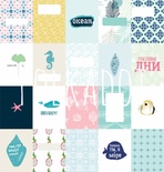 Набор карточек от Polkadot -  "Глубокое синее море", 20шт.