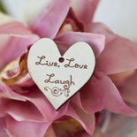 Сердечко деревʼяне: Live,Love,Laugh, 3x3,3см