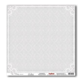 Лист бумаги для скрапбукинга  от ScrapBerry's - Свадебная - Серый 1