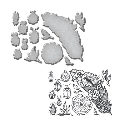 Набір ножів з штампами від Spellbinders — Feather And Beetles