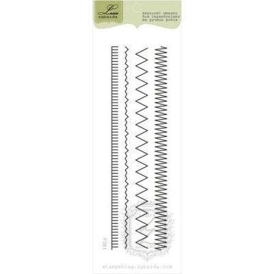 Акриловый штамп Lesia Zgharda F081 Швейная строчка зигзаг аккуратная, 4 штуки, 19х13.5 см