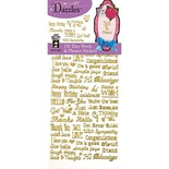 Набір наліпок - висічок HOTP - Tiny Words Phrases DAZ Gld, розмір 10x23 см, 130 шт., колір золото