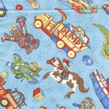 Тканина 100% бавовна - Іграшки для хлопчиків на блакитному, 45x55см