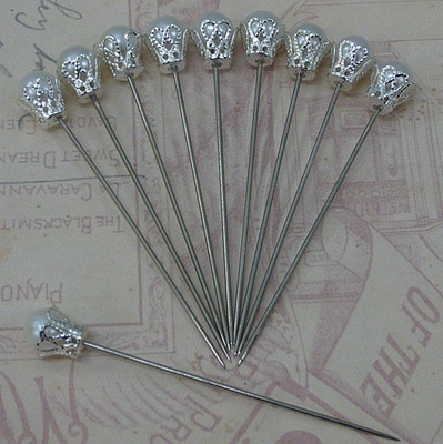 Декоративна шпилька, колір білий, 1 шт.