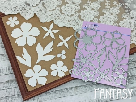 Ніж для вирубки Fantasy "Півонія з листочками" розмір 14.5*14 см