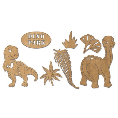 Набір чіпбордів Dinosauria 10x15см 681, колір крафт, ТМ Фабрика Декору