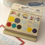 Набор высечек-чипборда в виде пуговиц с рисунком Webster's Pages - Yacht Club - Chipboard Buttons & Twine