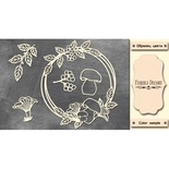 Набір чіпбордів кругла рамка з грибочками #471 color_Milk, ТМ Фабрика Декору