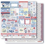 Папір для скрапбукінгу від ScrapBerryʼs - Морські пригоди - Картка 1, 30, 5x30,5см г/м², двосторонній, 1 аркуш АНГЛ