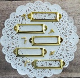 Рамки металлические декоративные с шурупами - Золото, 5 шт.