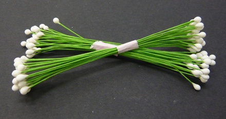 Білі тичинки, 10 шт. (5 стеблів по 2 головки)