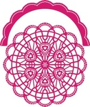 Ніж для вирубки від Cheery Lynn Designs - Candy Hearts Doily with Angel Wing