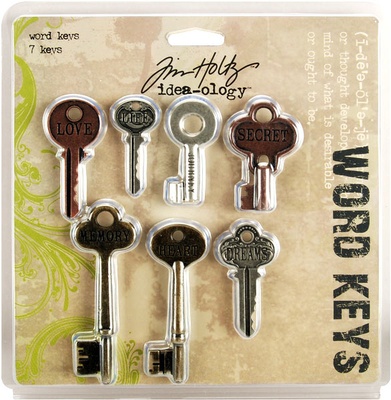 Набір металевих прикрас - ключиків Tim Holtz - Word Keys