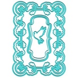 Лезвие Nellie Snellen - Vintasia Dies - rectangle frame with a bird