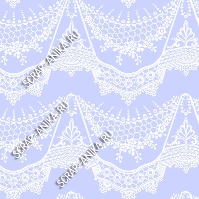 Скрап-папір для форзаців колекція 14_26., Мереживо з підвісками біле на синьо-блакитному, односторонній, 20x29 см