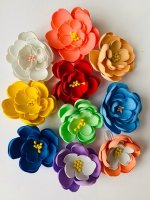 Фіалка, квітка ручної роботи з фоамірану, діаметр 5см, колір на вибір, 1 шт.