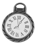 Металева прикраса "Годинник", античне срібло, розмір 26x20 мм, 1 шт