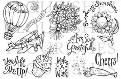 Набор акриловых штампов от Flourishes - Lots of Thoughts