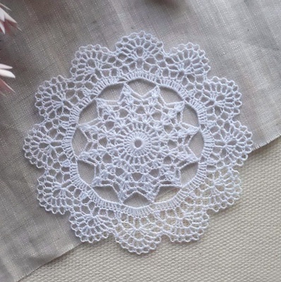 Затишний декор від LESHCHENKO - Вʼязана Серветка №50, 10,5см, 1шт.