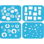 Набір трафаретів - Фабрика Декору - Міні-фон 01, 4 штуки, 7х7 см кожен