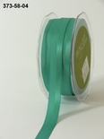 Репсово-сатинова стрічка - Подвійна смужка - зелена, ширина - 16 мм, довжина 90 см