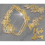 Заготовка мега шейкера Фігурна рамка з літаючим букетом, колір золото, ТМ Фабрика Декору