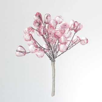 Мини-веточки с акриловыми сердечками от Scrapberry's, РОЗОВЫЕ, 6 шт