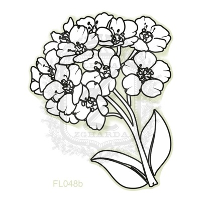 Акриловый штамп Lesia Zgharda FL048b Соцветие контур, размер 4.4х5.5 см