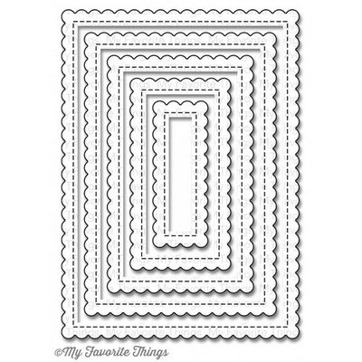 Лезвие My Favorite Things - Die-namics Stitched Mini Scallop Rectangle STAX