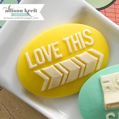 Прикраса Webster's Pages - Love This, колір жовтий, 1 штука