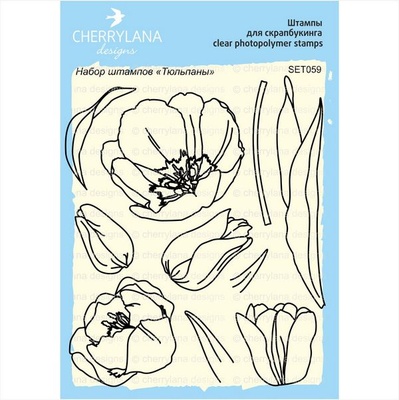 Набір штампів від Cherrylana - "Тюльпани"