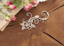 Чипборд от WOODchic - "Роза с завитком 2"