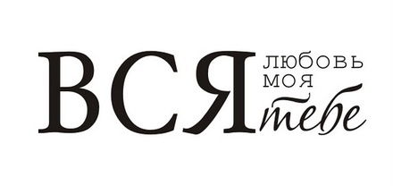 Акриловый штамп TRU052 Вся моя любовь тебе, размер 4,6 * 2 см