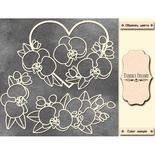 Мегачіпборд Орхідея в серці 30x30 см #016, колір молочний, ТМ Фабрика Декору