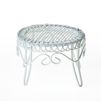 Металлический мини столик, белый, 6.5х4см