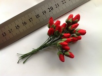 Бутончики трояндочок, діаметр бутончика 7 мм, колір червоний, 20 ш.