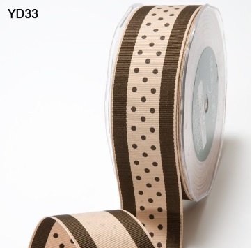 Стрічка від May Arts - Brown/LT Brown, 3,8 см, коричневий/кофейний, довжина 90 см