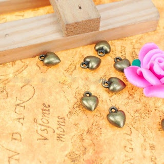 Металлическое украшение "Сердечко маленькое, объемное", 9х7 мм, 1 шт.