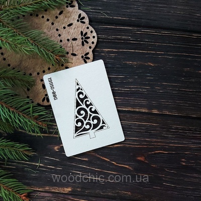 Чипборд Ялинка 06 від WOODchic, 7x4 см