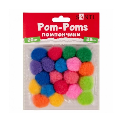Помпони SANTI кольорові 25мм 20 шт.