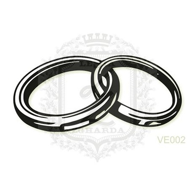 Акриловый штамп Lesia Zgharda Обручальные кольца VE002a, размер 3,2х1,5 см