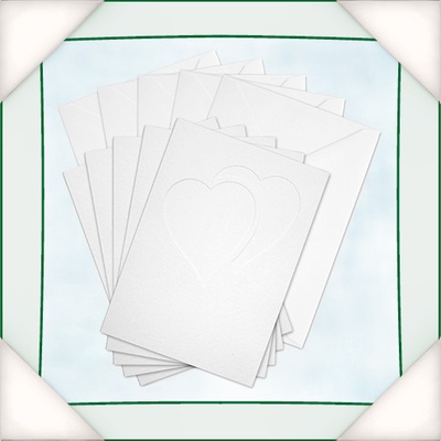 Заготовка для листівки з конвертом Flower Soft - 2 серця (з двома отворами у формі серця), 1 шт.