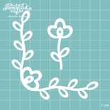 Чипборд від Вензелик - куток + квіточка, розмір: 8,6x8,9 см